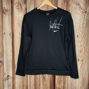 Nike Therma-Fit Womens White/ Black XS Logo Graphic Crewneck Sz L